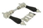 Door handles nickel ebony pair