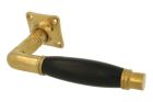 Single door handle with rosette (1926) polished brass ebony