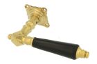 Single door handle with rosette polished brass ebony (1900)
