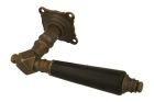 Single door handle with rosette antique brass ebony (1900)
