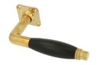 Single door handle with rosette polished brass ebony (1928)