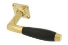 Single door handle with rosette polished brass ebony (1932)