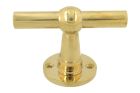 Single door handle with rosette T model polished brass
