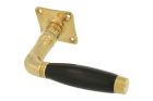 Single door handle with rosette polished brass ebony (1931)
