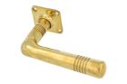 Single door handle with rosette polished brass