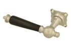 Single door handle (1905) left satin nickel ebony