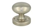 Turnable round door knob satin nickel with round rosette