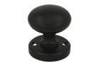 Turnable round door knob brass black with round rosette