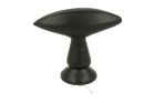 Cabinet knob cast iron black powder coated 40x13mm H35mm