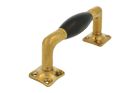 Pull handle 130mm polished brass ebony
