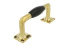 Pull handle 130mm modern design polished brass ebony
