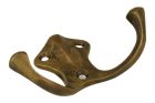 Double Coat hook antique brass