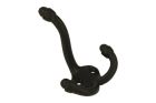 Triple coat hook antique model black cast iron