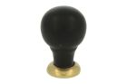 Cabinet knob ebony with polished brass 25mm H39mm