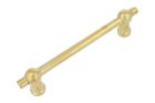 Kitchen handle "Chemin de fer" polished brass 128mm