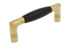 Kitchen handle 1920's polished brass ebony, with 3 grooves
