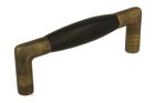 Kitchen handle 1920's antique brass ebony, with 3 grooves