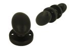 Pair of knobs oval brass black with round rosettes