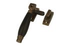 Window fastener (1928) reversible antique brass ebony