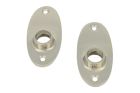 Pair oval escutcheons nickel (through fixing)