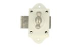 Lock for cabinet/window/door white with satin nickel Knob