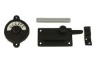 Libre-Occupé door lock for toilet black powder coated
