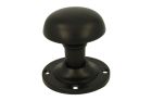 Door knob round brass black powder coated (1930)