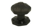 Door knob cast iron black powder coated