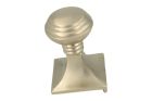 Door knob satin nickel. Screw located on the interior side
