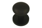 Door knob round brass black powder coated
