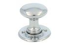 Door knob round small chrome.