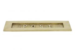 Letter plate embossed "POST" polished brass