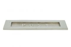 Letter plate embossed "POST" nickel inward opening