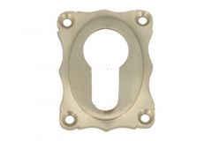 Euro cylinder escutcheon elegant satin nickel.