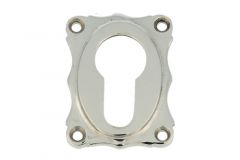 Euro cylinder escutcheon elegant nickel.