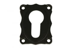 Euro cylinder escutcheon elegant cast iron powder coated.