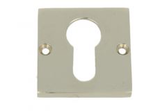 Square euro cylinder escutcheon "Bauhaus” in nickel