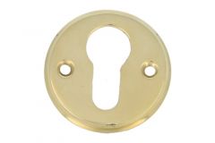 Round euro cylinder escutcheon polished brass. Price per piece