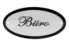 Enamel door plate "Büro" oval 100x50mm