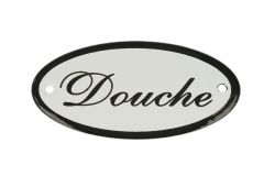 Enamel door plate "Douche" oval 100x50mm