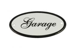 Enamel door plate "Garage" oval 100x50mm