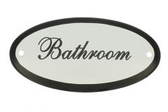 Enamel door plate "Bathroom" oval 100x50mm