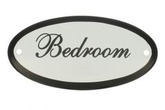 Enamel door plate "Bedroom" oval 100x50mm