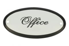 Enamel door plate "Office" oval 100x50mm