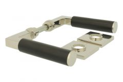 Door handles "Bauhaus"nickel ebony with square rosettes