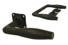 Door handles modern design brass black powder coated pair