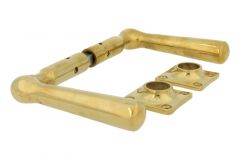 Door handles polished brass pair (1916)