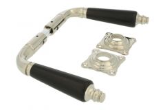 Door handles nickel ebony pair (1904)