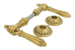 Door handles polished brass pair (1885)