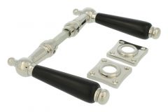 Door handles nickel ebony pair (1915)